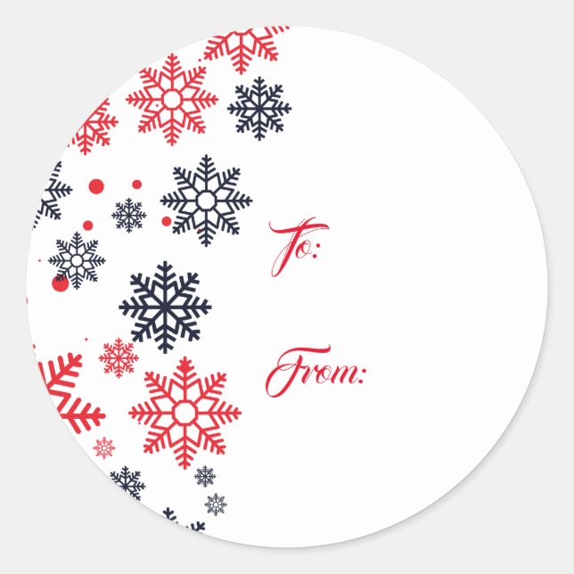 Snowflakes Gift Tag Stickers (Front)