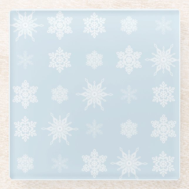 Snowflakes Glass Coaster (Front)