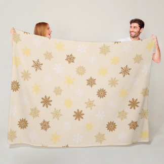 Snowflakes (Gold) Fleece Blanket