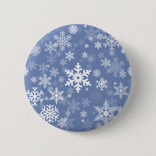 Snowflakes Graphic Customize Colour Background on  2 Inch Round Button