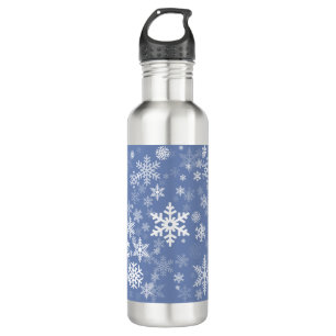 Snowflakes Graphic Customize Colour Background on 710 Ml Water Bottle