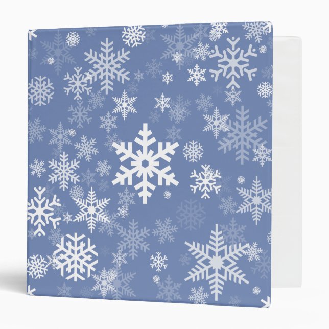 Snowflakes Graphic Customize Colour Background on  Binder (Front/Inside)