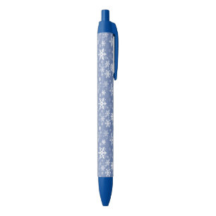 Snowflakes Graphic Customize Colour Background on  Blue Ink Pen