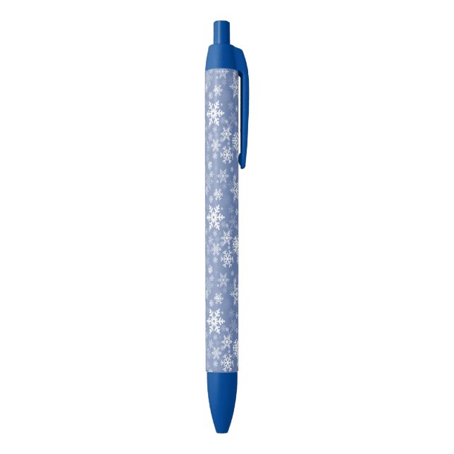 Snowflakes Graphic Customize Colour Background on  Blue Ink Pen (Bottom (Vertical))