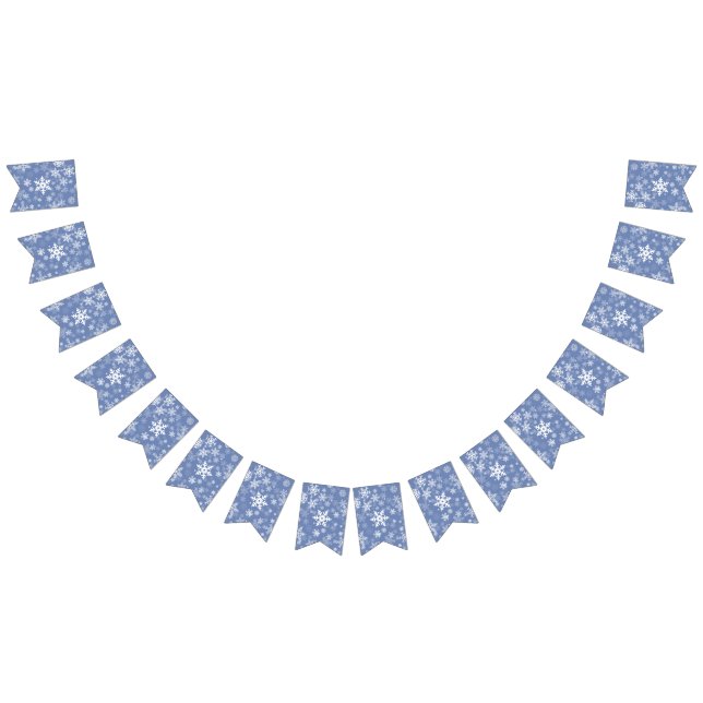 Snowflakes Graphic Customize Colour Background on  Bunting Flags (All)