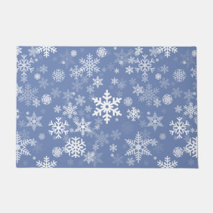 Snowflakes Graphic Customize Colour Background on  Doormat