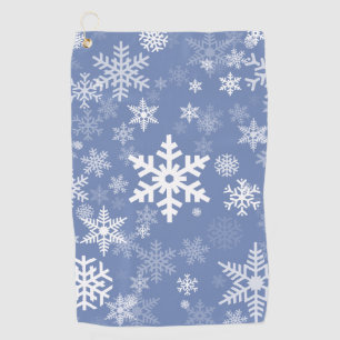 Snowflakes Graphic Customize Colour Background on Golf Towel