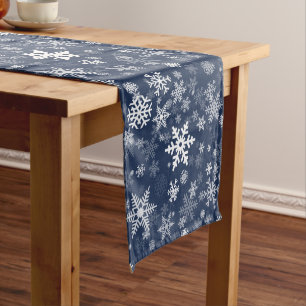 Snowflakes Graphic Customize Colour Background on Medium Table Runner