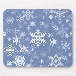 Snowflakes Graphic Customize Colour Background on Mouse Pad