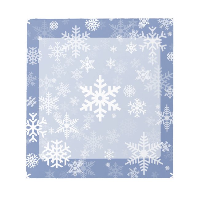 Snowflakes Graphic Customize Colour Background on  Notepad (Front)