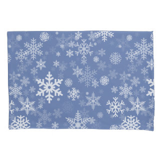 Snowflakes Graphic Customize Colour Background on Pillowcase
