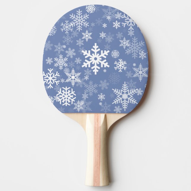 Snowflakes Graphic Customize Colour Background on  Ping Pong Paddle (Front)