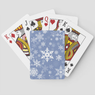 Snowflakes Graphic Customize Colour Background on Playing Cards