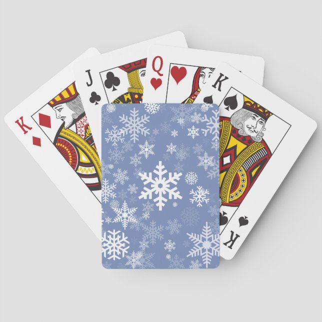 Snowflakes Graphic Customize Colour Background on  Playing Cards (Back)