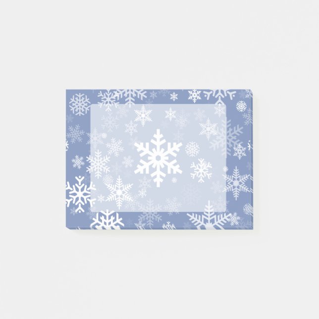 Snowflakes Graphic Customize Colour Background on Post-it Notes (Front)