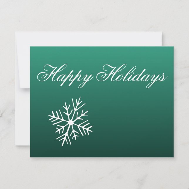 Snowflakes Green Invitations (Front)