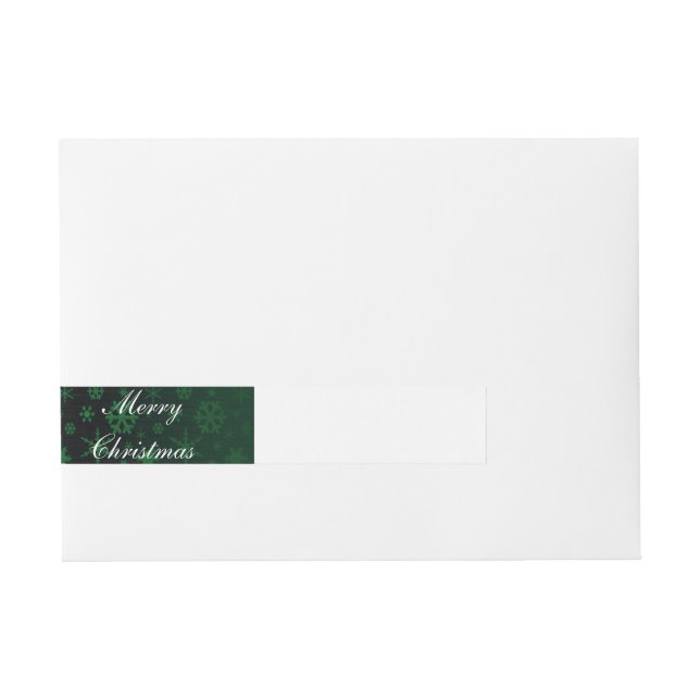 Snowflakes – Green Wraparound Address Label (Front)