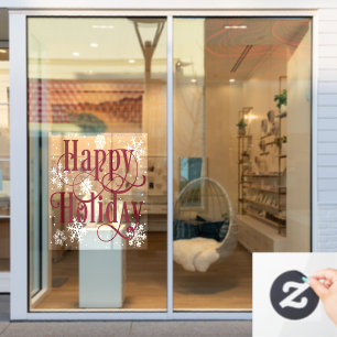 Snowflakes Happy Holiday decal Store window clings