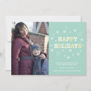 Snowflakes Happy Holidays Photocard Greetings Holiday Card