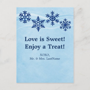 Snowflakes hiver Buffet de bonbons Dessert Cartes 