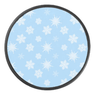 Snowflakes Hockey Puck