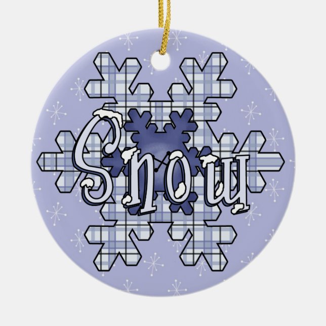 Snowflakes Holiday Keepsake Ornament (Front)