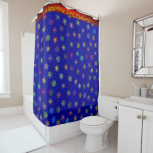 Snowflakes - Holiday Spirit Shower Curtain
