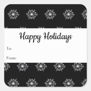 Snowflakes Holiday Sticker Tags Customizable