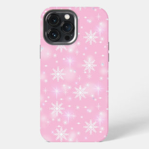 Snowflakes Holiday Winter Pink  iPhone 13 Pro Max Case