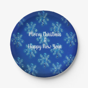 Snowflakes Holidays Paper Plate