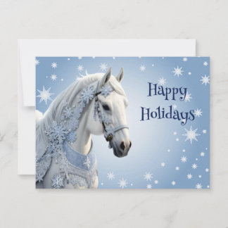 Snowflakes Horse Holiday Christmas Postcard