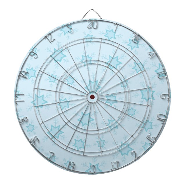 Snowflakes, Ice Blue, Icy Snowflakes, Snow Dartboard (Front)
