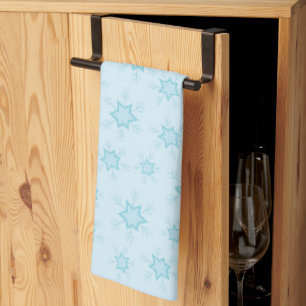 Snowflakes, Ice Blue, Icy Snowflakes, Snow Kitchen Towel