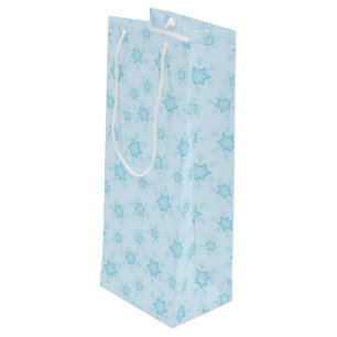 Snowflakes, Ice Blue, Icy Snowflakes, Snow Wine Gift Bag