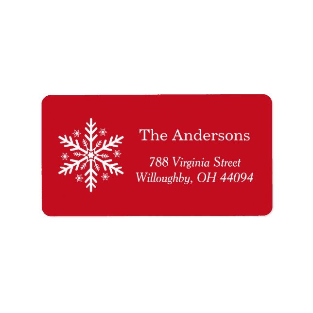Snowflakes Icon Christmas Holiday Blessings Label (Front)