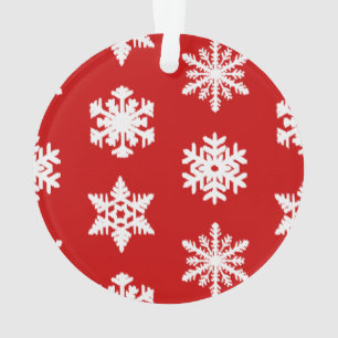 Snowflakes Ikat - Rouge foncé et blanc