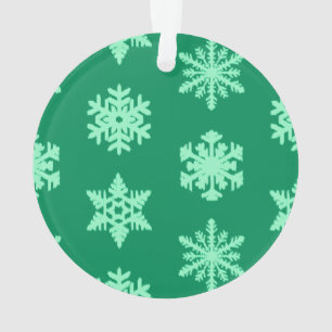 Snowflakes Ikat - Vert pin et menthe