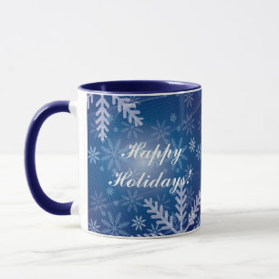 Snowflakes in Blue Mug