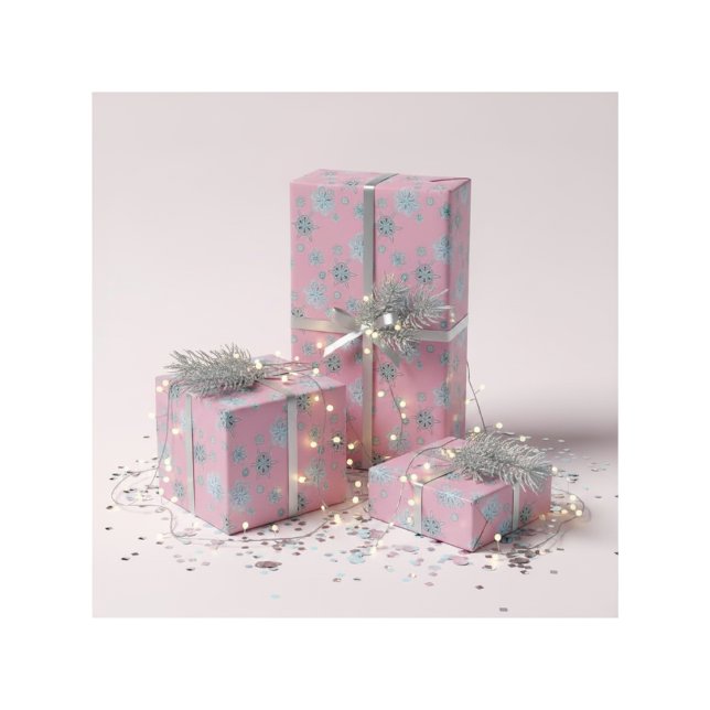 snowflakes in pale pink wrapping paper (Creator Uploaded)