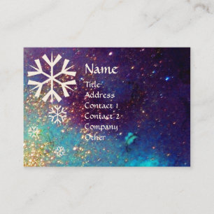 SNOWFLAKES IN SILVER SPARKLES BUSINESS CARD