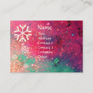 SNOWFLAKES IN SILVER SPARKLES BUSINESS CARD