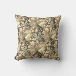 Snowflakes / In The Fog / Sepia / Tilted  Throw Pillow