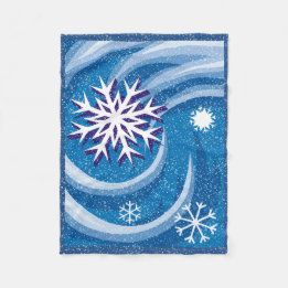 Snowflakes in the Wind - Fleece Blanket