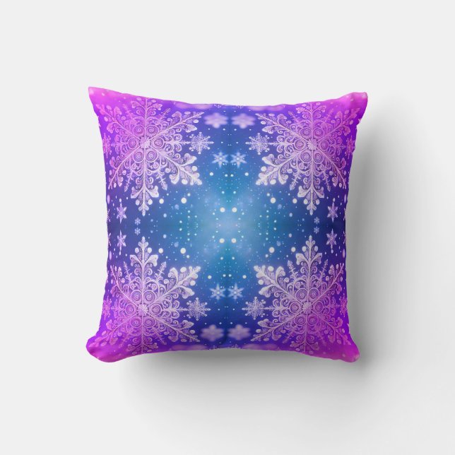 Snowflakes / Lace / Miami / x Four / Throw Pillow (Front)