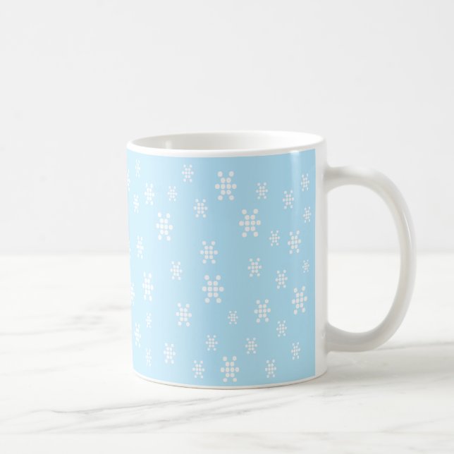 Snowflakes light blue white pattern coffee mug (Right)