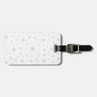Snowflakes – Light Grey on White Luggage Tag