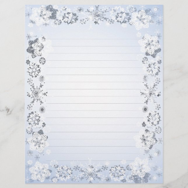 Snowflakes Lined Writing Paper (Front)