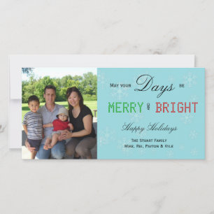 Snowflakes Merry And Bright Holiday Card