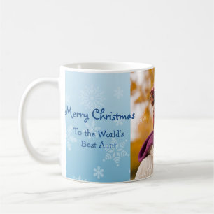 Snowflakes Merry Christmas Aunt Photo Mug