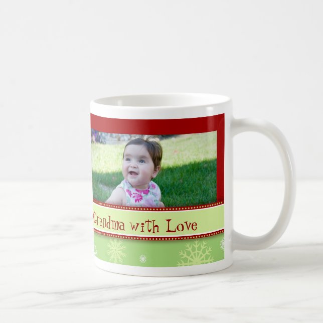Snowflakes Merry Christmas Grandma Mug (Right)